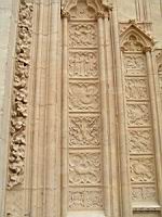 Lyon, Cathedrale Saint Jean, Portail, Porche de gauche, Ebrasements, Plaques decorees (13)